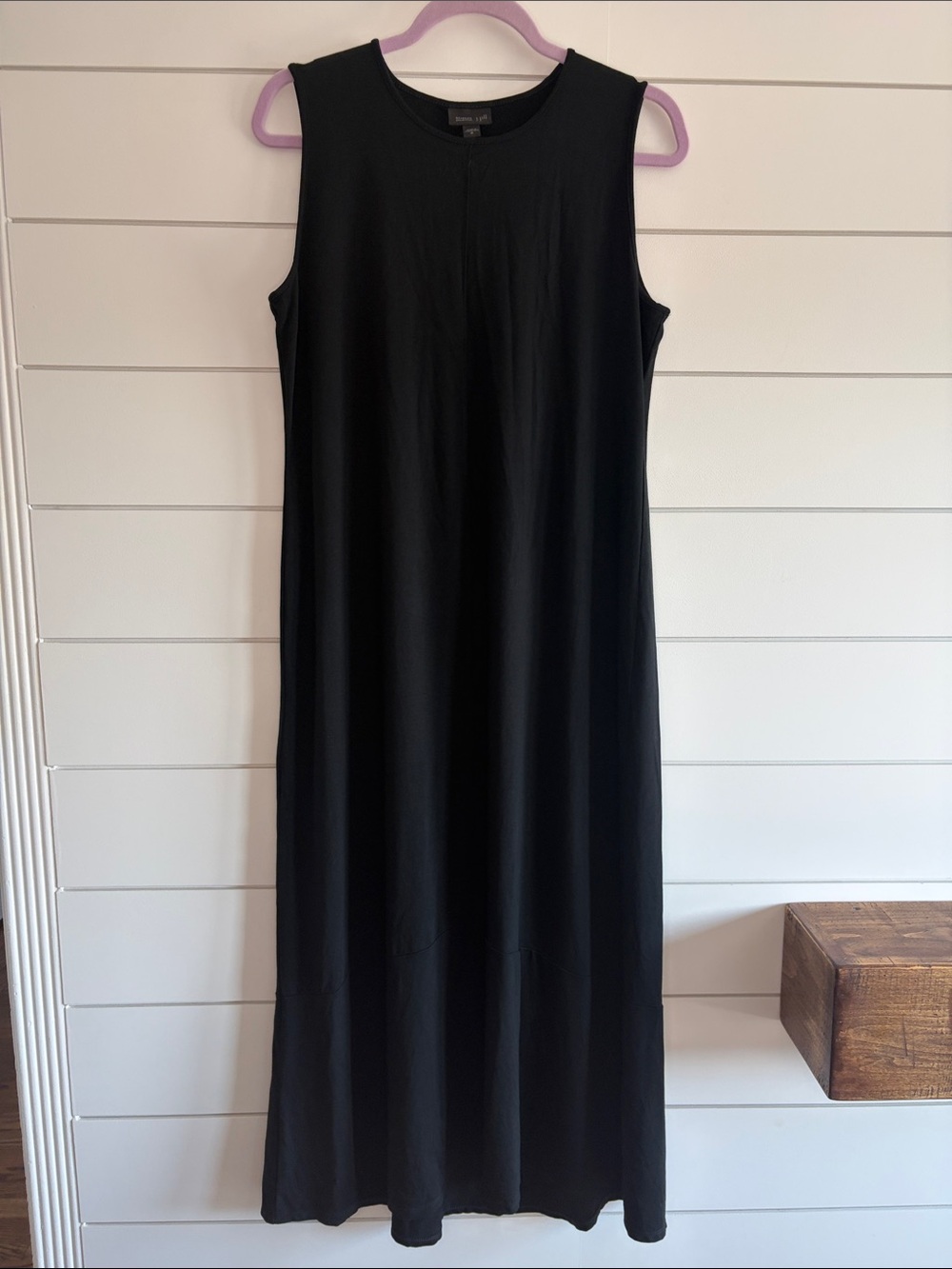 J. Jill Black Sleeveless Maxi Dress with Crew Neck Size Medium